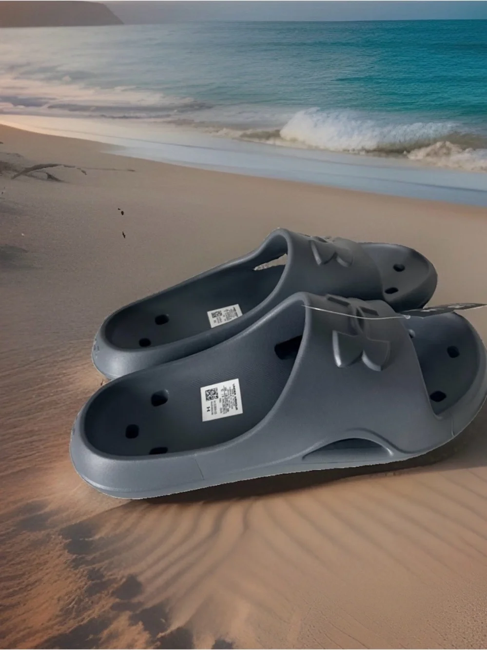 Under Armour Men's Size 10 Locker V Slide Sandals. Castlerock Grey. NWT